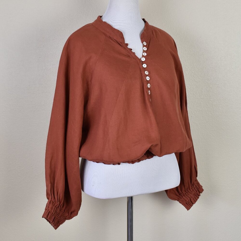 Myrah Penaloza FRIDA Linen Smocked Top - One Size - Picture 8 of 10